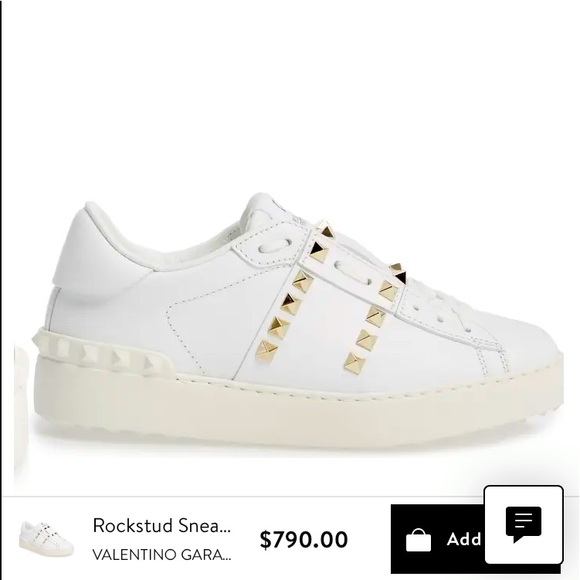 AS IS! Customized KIDS VALENTINO sz 37 Garavini Rockstud perforated white sneaks - Picture 1 of 10